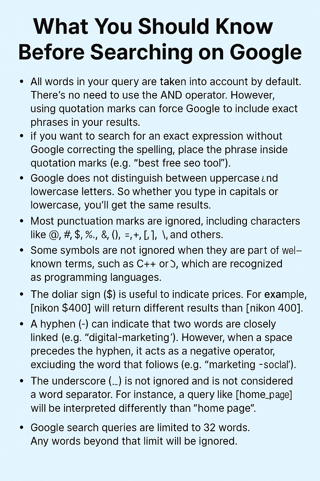 Google Operators